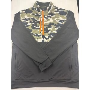 Straight Down Golf Pullover XL Black Camo Circling Raven 1/4 Zip Jacket